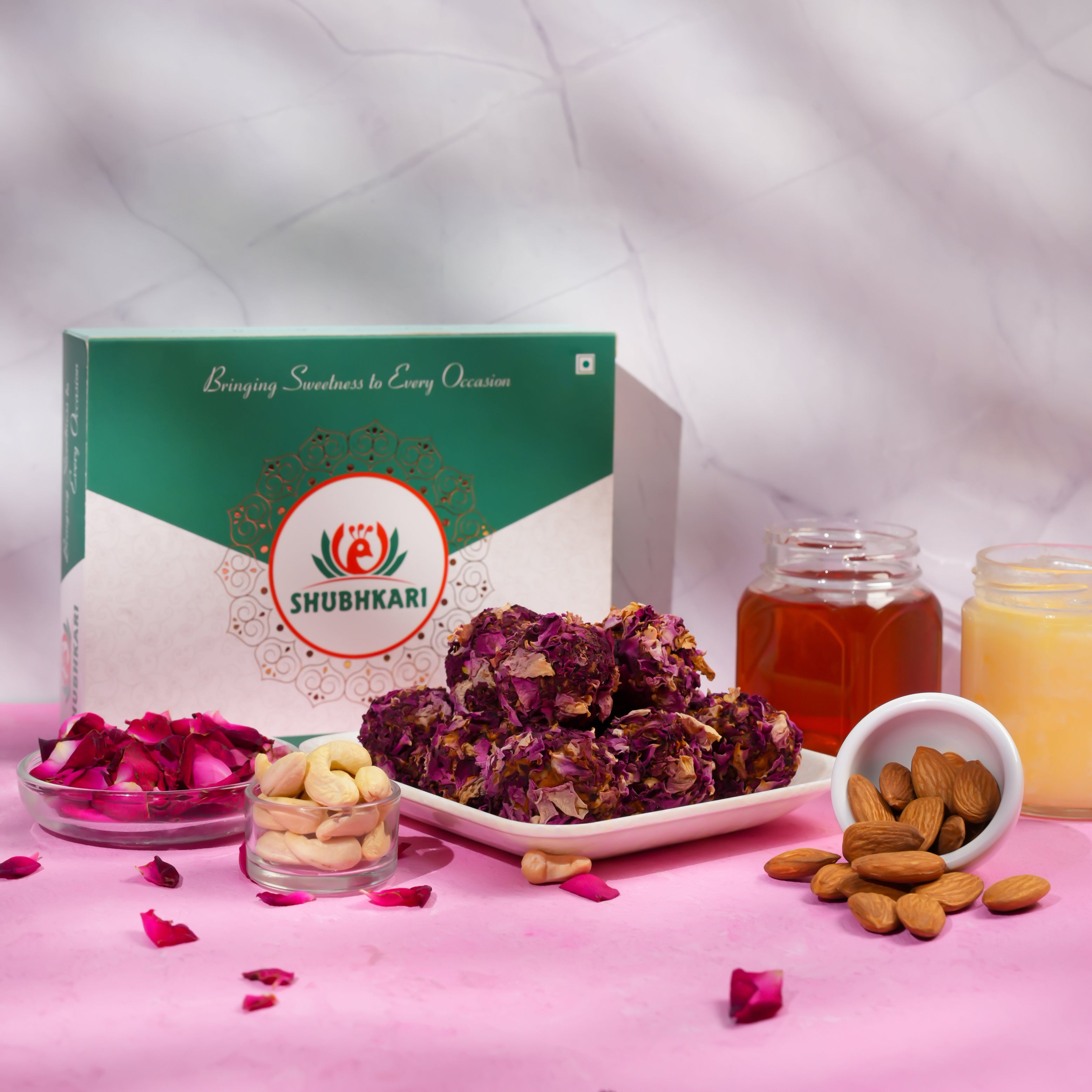 Rose Dryfruit Ladoo – Healthy Indian Sweet with Nuts, Ghee & Natural Rose Flavor