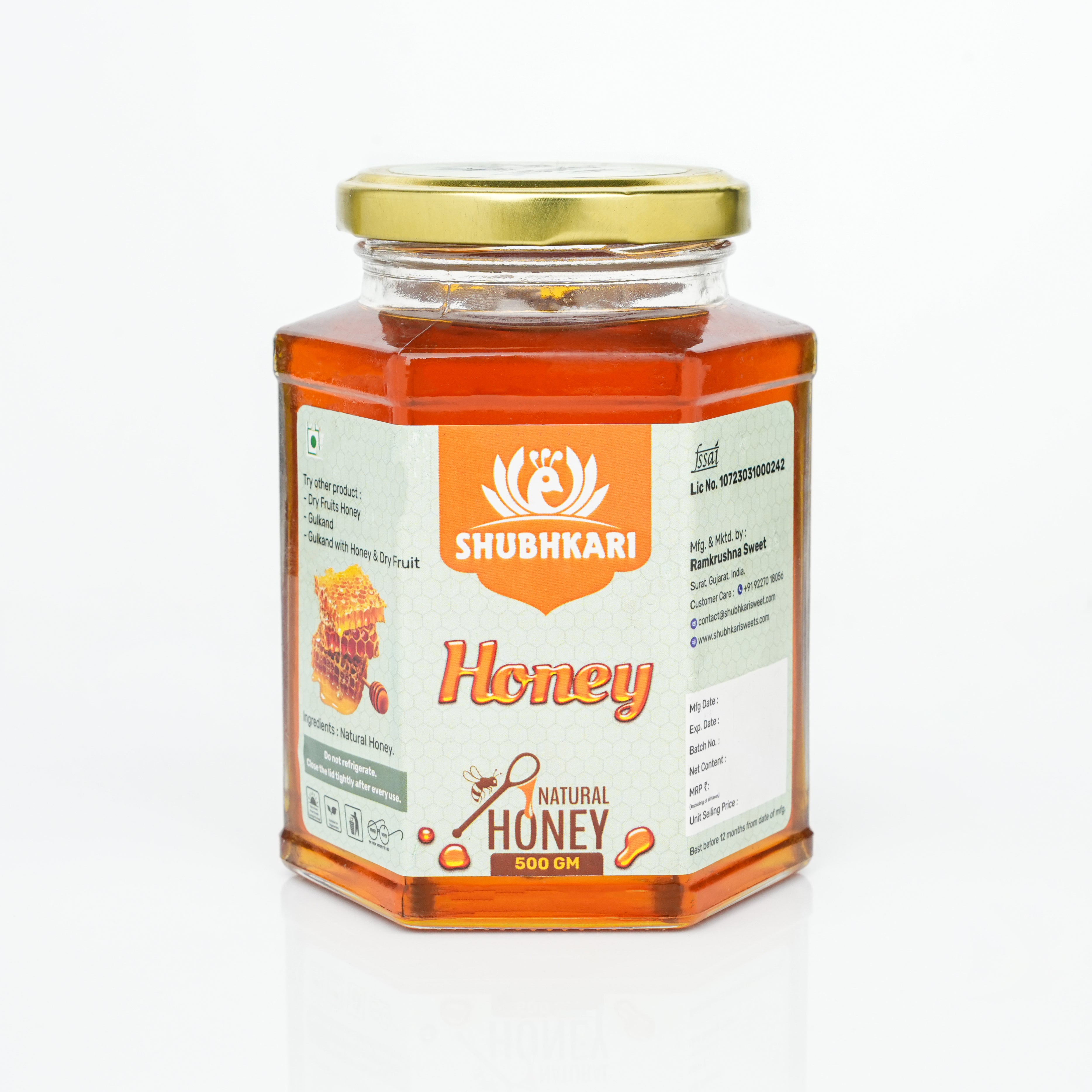 Shubhkari Natural Honey – 100% Pure & Raw Honey (500g)